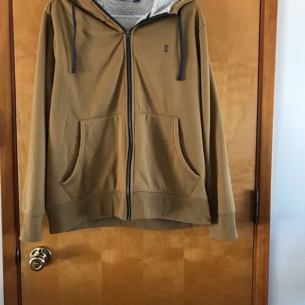 Men's Zip-Up Hoodie Sweatshirt in Camel